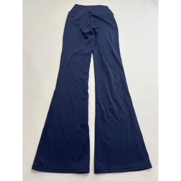 Sporty & Rich Syracuse Flared Legging in Navy/White